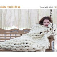 Chunky Knit blanket, Chunky Knit throw,Arm Knit Blanket,Merino Wool Blanket,Giant Knit blanket | Etsy (US)