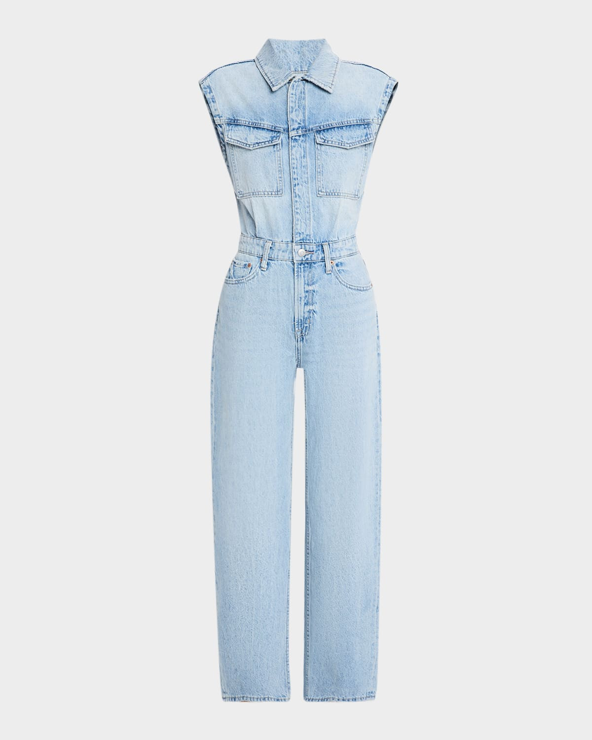 The Ace Barrel Leg Denim Jumpsuit | Neiman Marcus