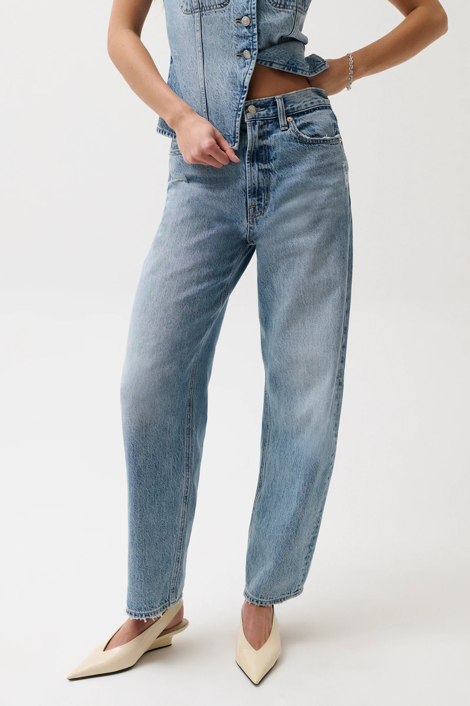 Wes High Rise Barrel Jean - Blue Cloud | Pistola Denim
