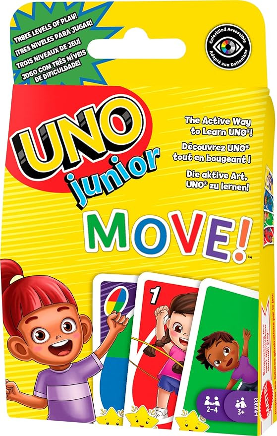 Mattel Games UNO Junior Move Kids Card Game with Action Rules for Family Night, Game Night, Trave... | Amazon (US)