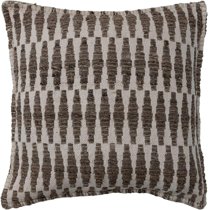 Creative Co-Op Cotton Throw Geometric Embroidery and Chambray Back, Multicolor Pillow Cover 20" x... | Amazon (US)