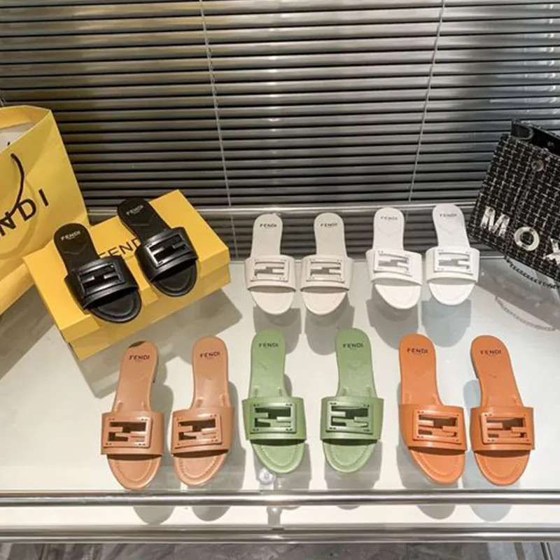 Dupe Fen Di Women Sandals Hollowed Logo Out Flat Slippers Size EUR 35 42 From Jerseyfan, $45.48 |... | DHGate