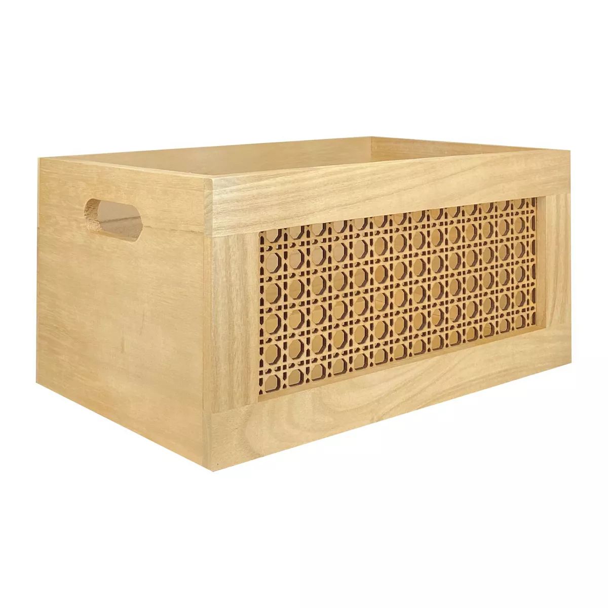 Belle Maison Wooden Bin With Caning Panel | Kohl's