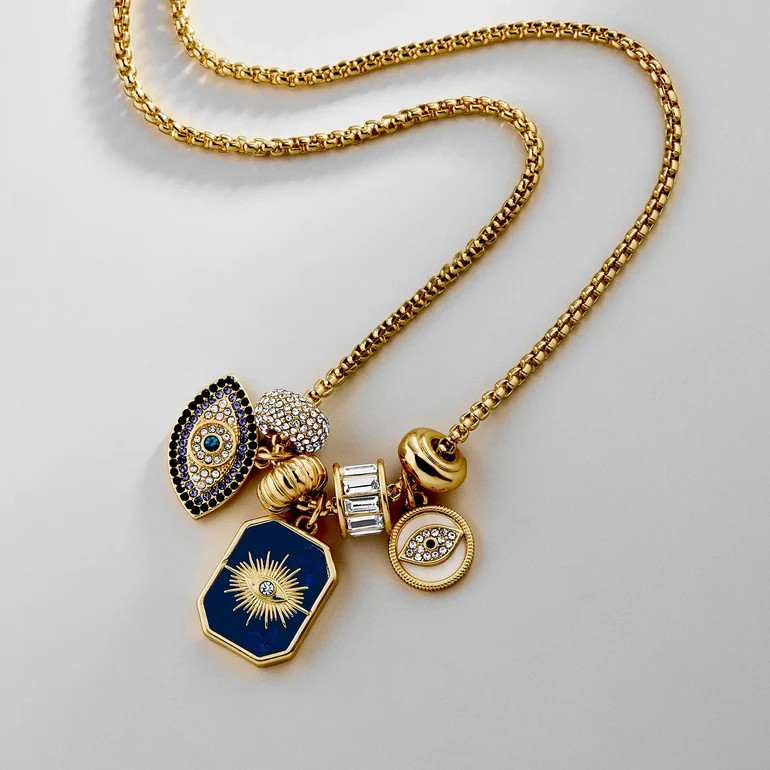 Evil Eye Charm Necklace - Lapis Evil Eye | BaubleBar