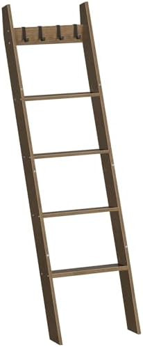 HOOBRO Blanket Ladder for Living Room and Bedroom, 5-Tier Wall Leaning Towel Rack for Bathroom, D... | Amazon (US)