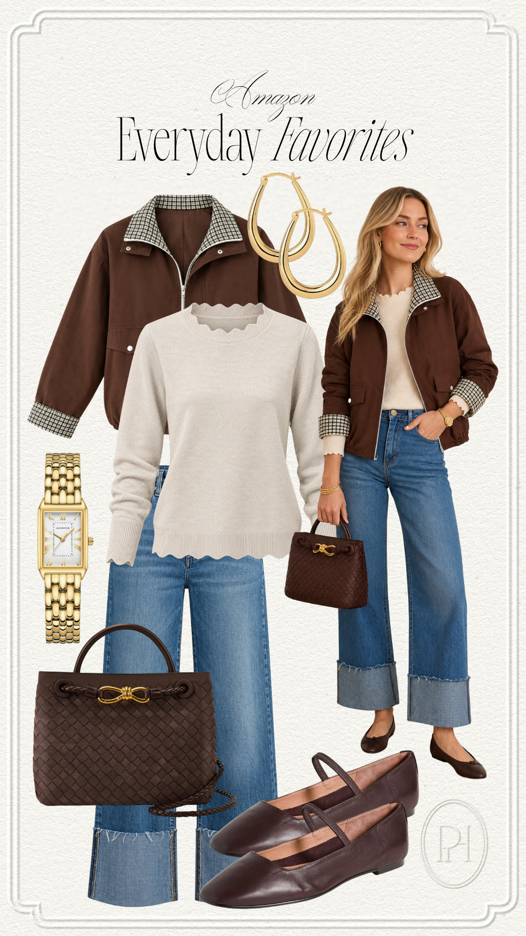 Everyday style favorites for fall on Amazon!

fall fashion, fall style, fall looks, fall outfit, wide leg jeans, neutral sweater, fall jacket, brown jacket, lightweight coat, brown flats, casual outfit, casual style, brown handbag, fall handbag, fall purse, gold watch, gold earrings, brown accessories 

 #LTKgrwm #LTKootd #LTKSeasonal