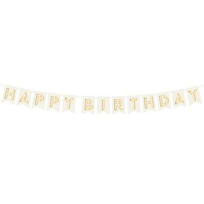 White And Gold Happy Birthday Banner By Way To Celebrate 6 Ft | SHEIN