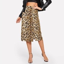 Split Cheetah Print Skirt | SHEIN