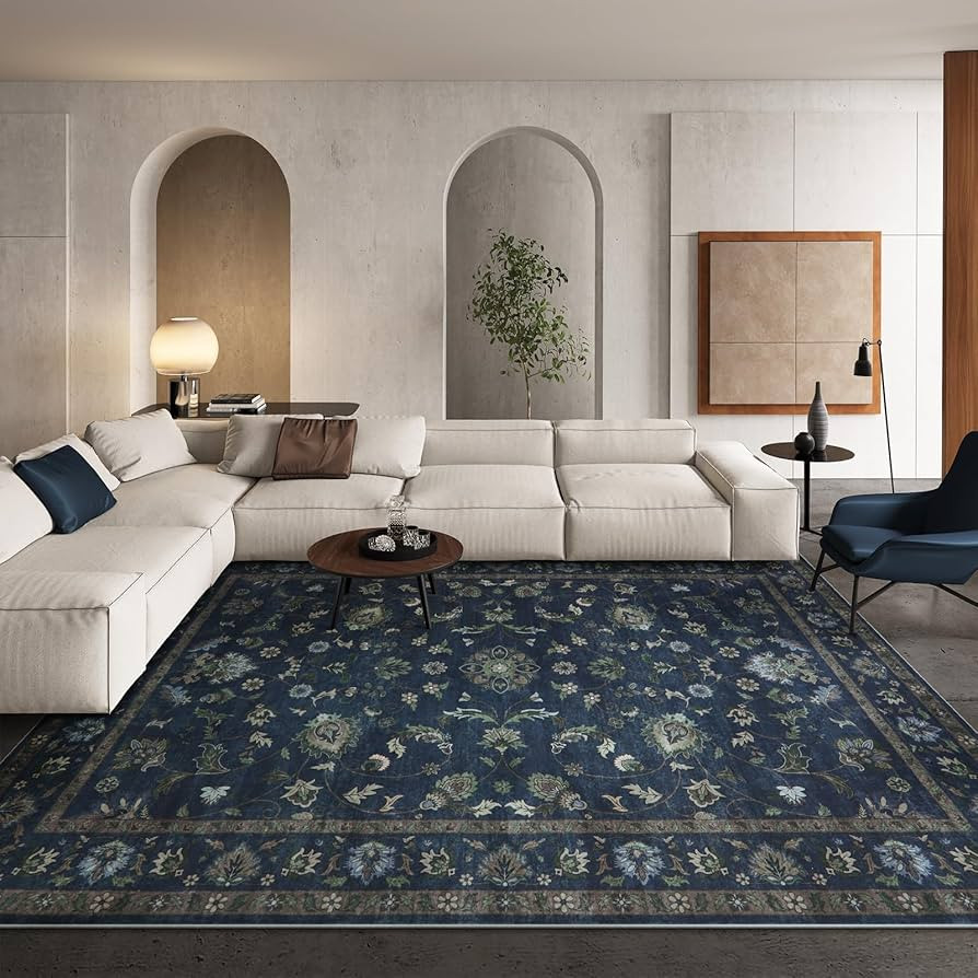 Wonnitar Vintage Floral Rugs for Living Room, Washable 8x10 Area Rugs, Low Pile Non Shedding Stai... | Amazon (US)