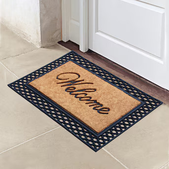 allen + roth 2-ft x 3-ft Black Rectangular Indoor Welcome Door Mat | Lowe's