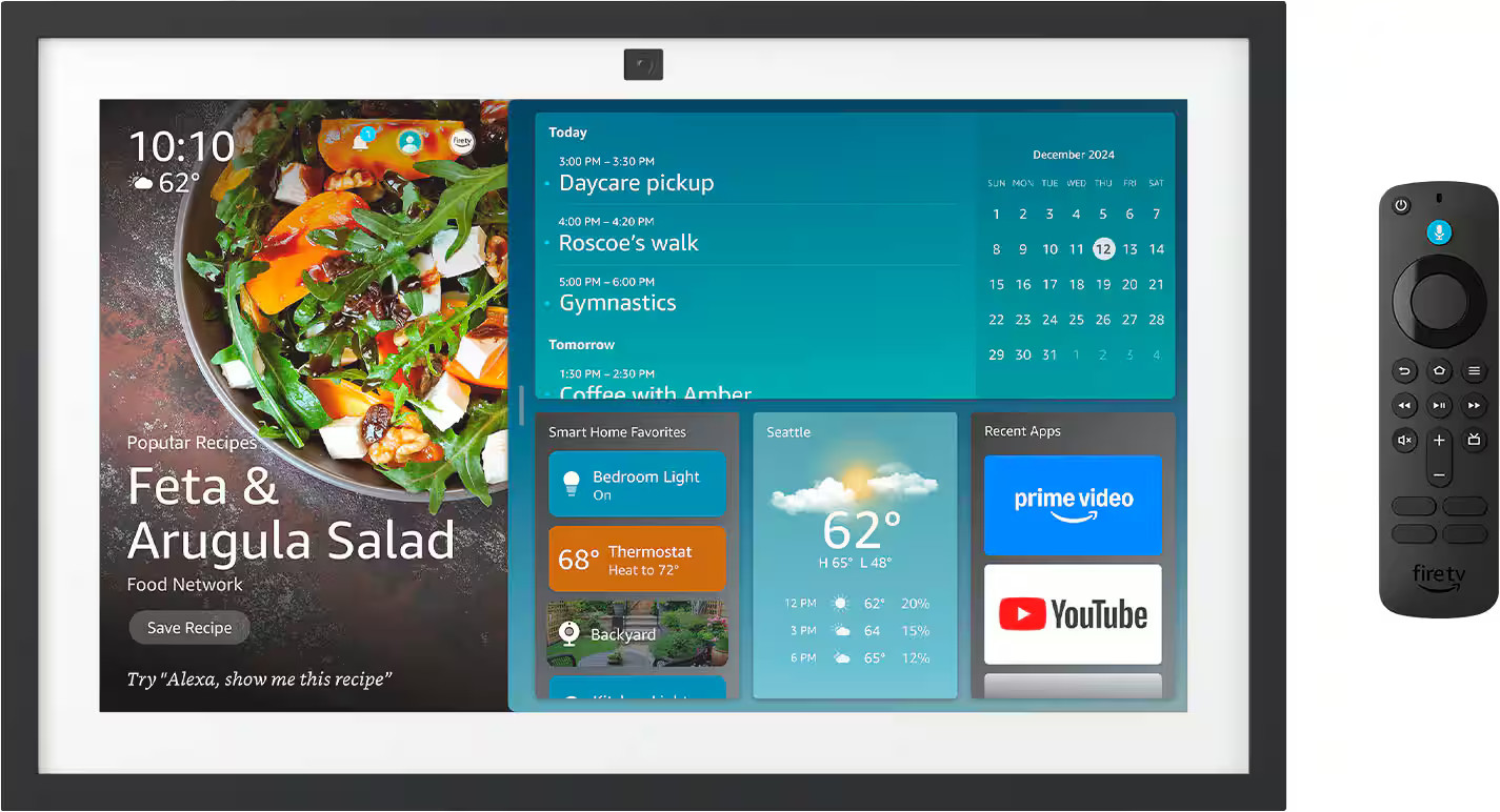 Amazon Echo Show 15 | HD smart kitchen TV for home organization with Alexa Black B0C5DPSW5Y - Bes... | Best Buy U.S.