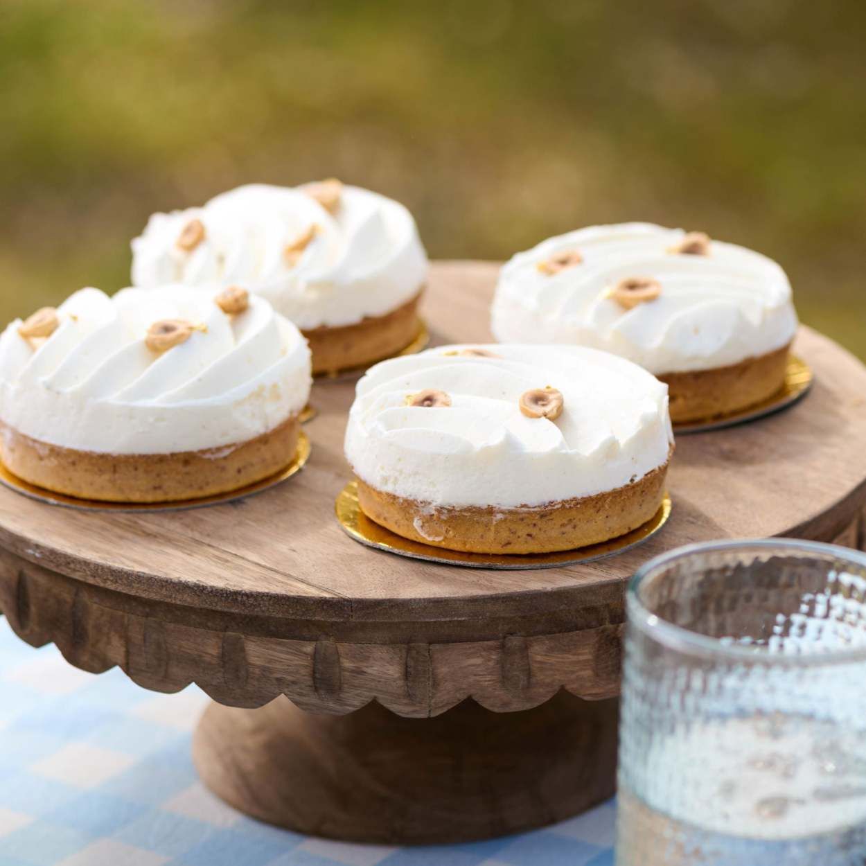 Antiqued Wood Scalloped Cake Stand | Magnolia