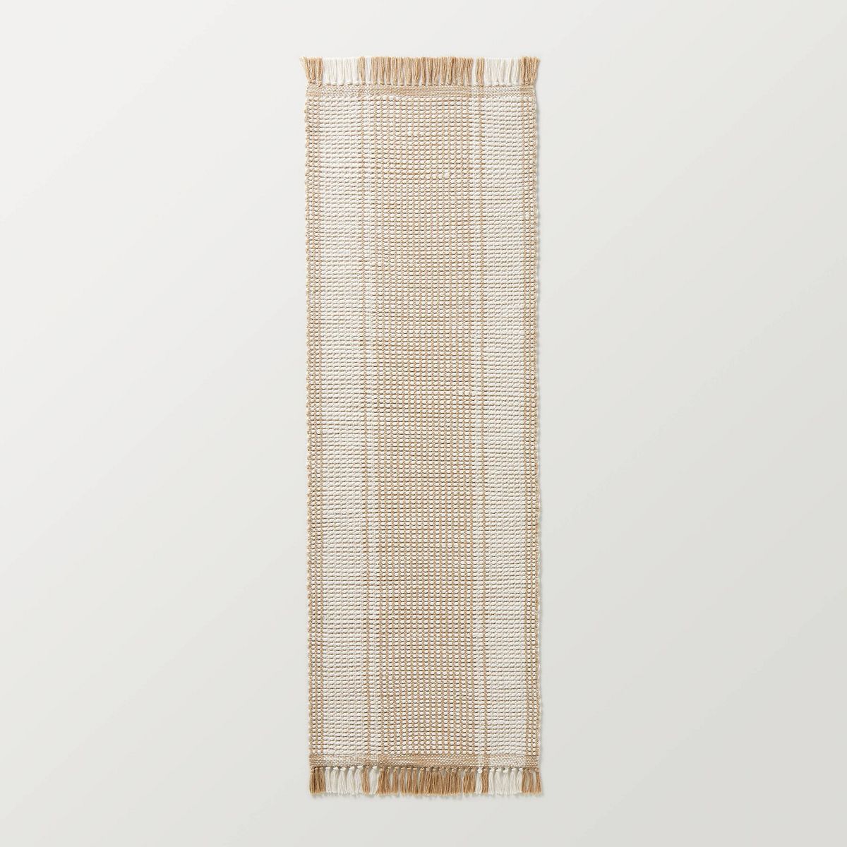 Wide Border Stripe Handmade Woven Area Rug Tan/Cream - Hearth & Hand™ with Magnolia | Target