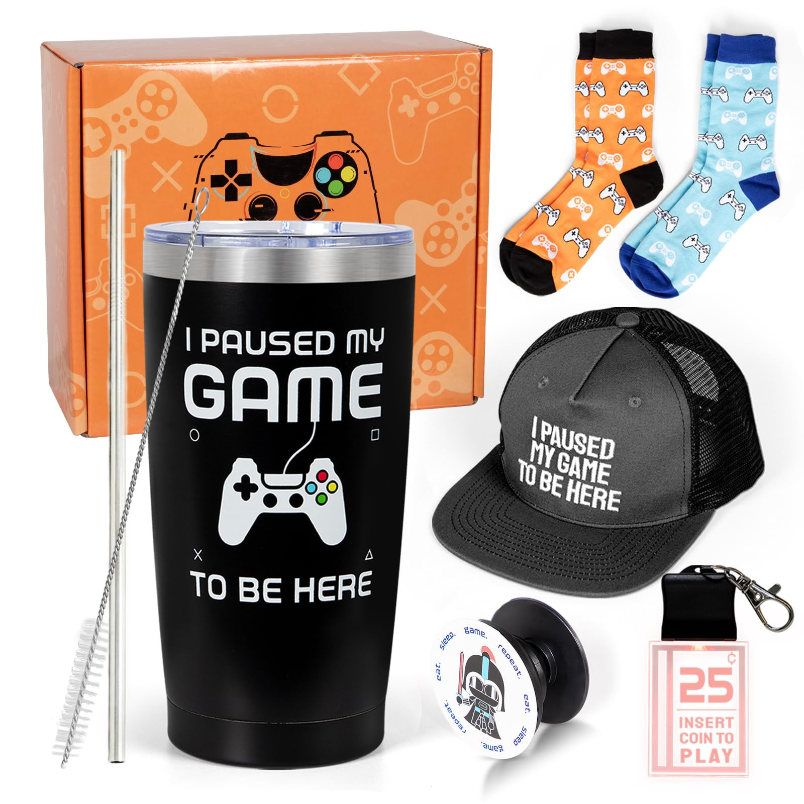 Gamer Gifts for Men Teenage Boys - Christmas Gifts for Teen Boys with 20 oz Insulated Tumbler, Ga... | Amazon (US)