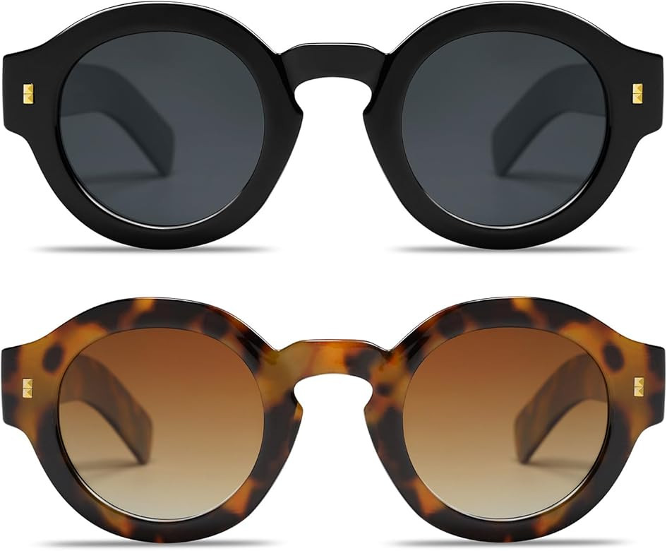 VANLINKER Vintage Round Polarized Sunglasses for Women Men Trendy Shades Retro Circle Sun Glasses... | Amazon (US)