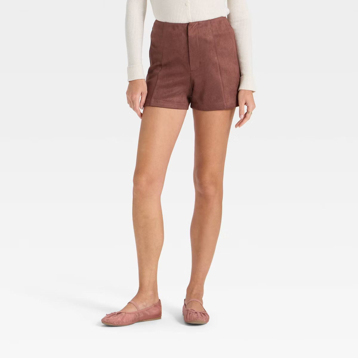 Women's Faux Suede Shorts - A New Day™ Brown | Target