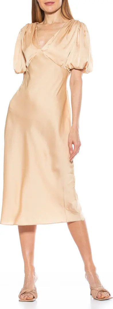 Vintage Inspired Puff Sleeve Midi Dress | Nordstrom Rack