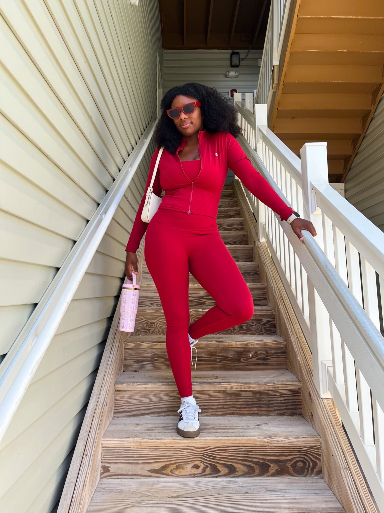All red gym workout outfit for fall! Baddie approved trust me! Wearing a size large 

#LTKStyleTip #LTKActive #LTKFindsUnder100