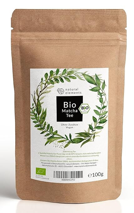 Bio Matcha-Tee Pulver 100g - Laborgeprüfter Bio-Matcha (DE-ÖKO-001) - Ohne Zusätze, rein natü... | Amazon (DE)