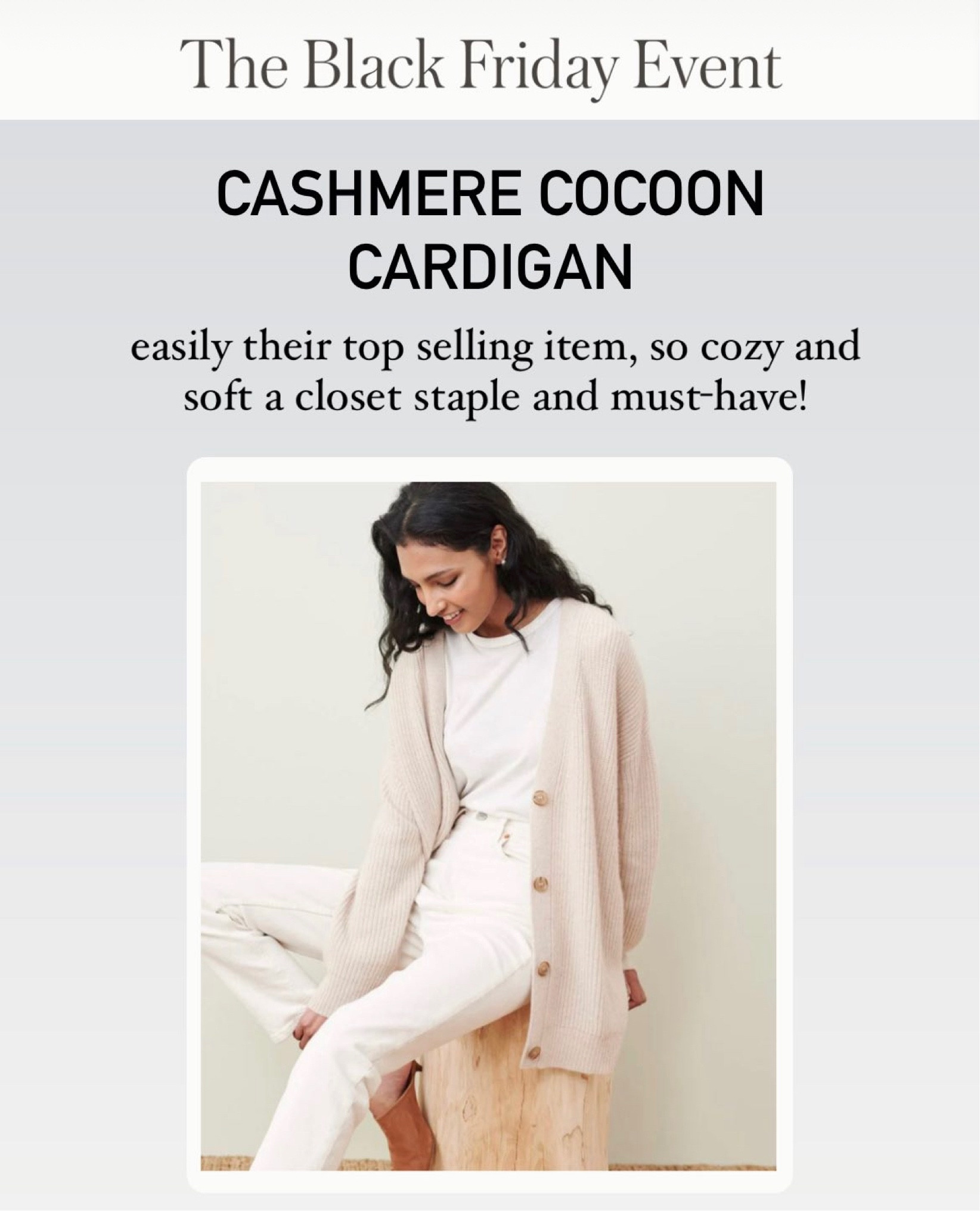 Jenni Kane cocoon Cardigan on sale through today! Shop the Jenni Kayne black Friday sale! #JenniKayne #BlackFriday #CocoonCardigan

#LTKstyletip #LTKGiftGuide #LTKsalealert