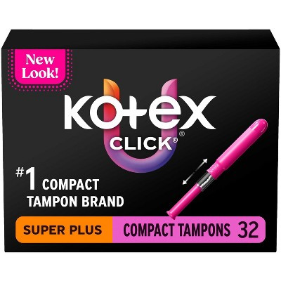 Kotex Click Compact Unscented Tampons -  Super Plus - 32ct | Target