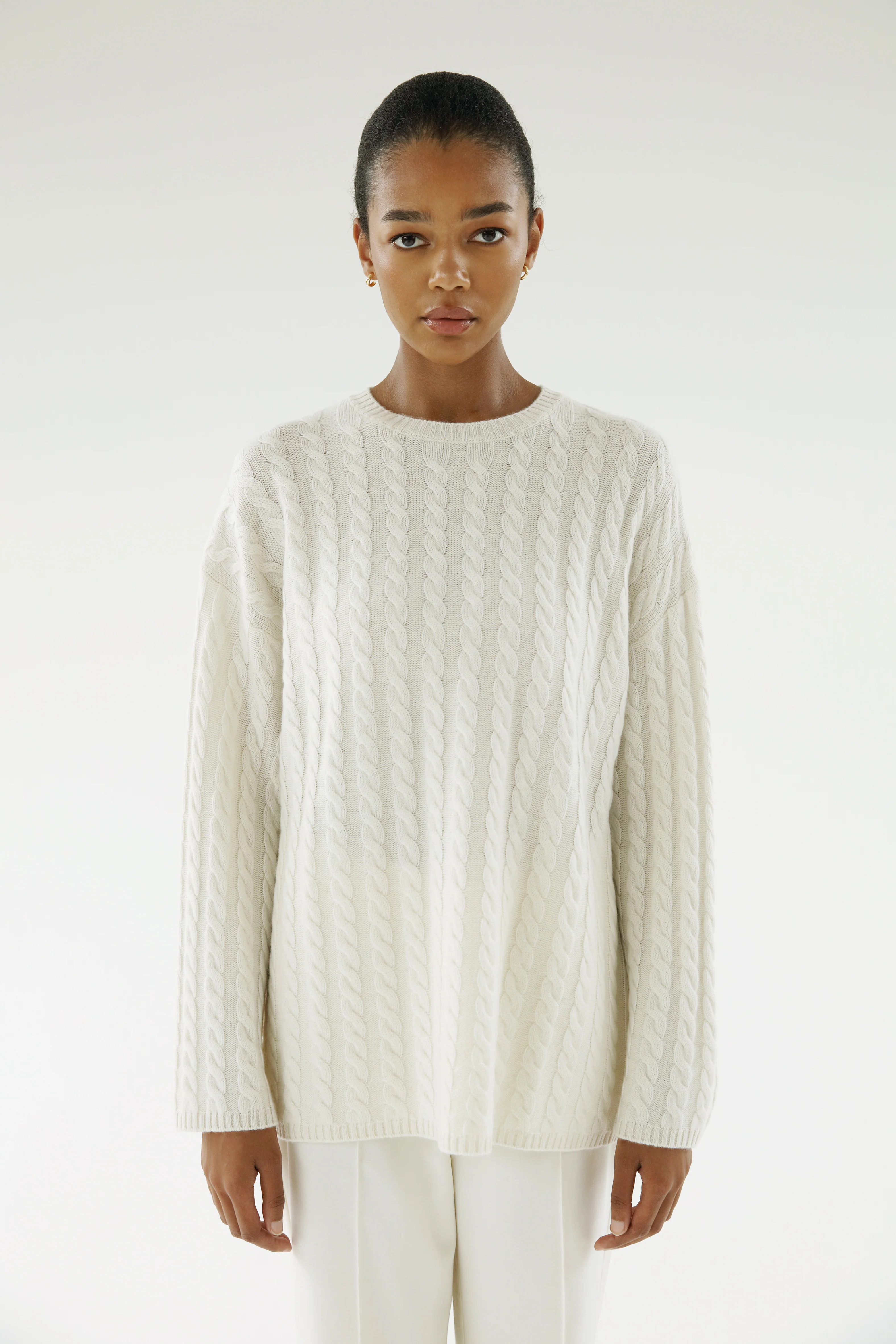 Noa Cable Knit Sweater, cream | Almada Label