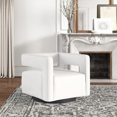 Booth Performance Velvet Swivel Armchair | Wayfair North America