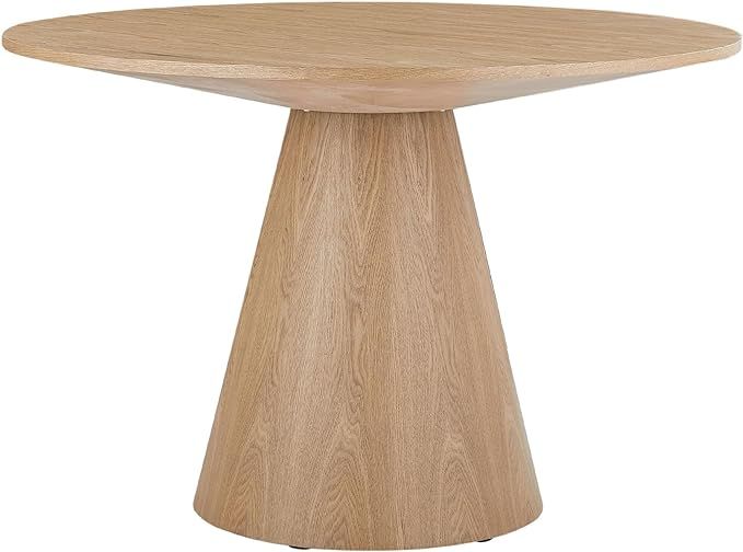 47.2'' Round Wood Dining Table for Living Room Dining Room Kitchen, Modern Circle Dining Kitchen ... | Amazon (US)