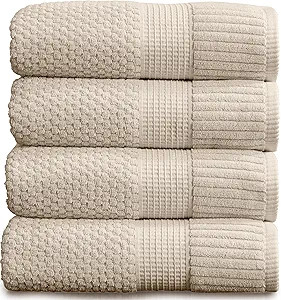 NY Loft 100% Cotton Bath Towel 4 Pack | Super Soft & Absorbent Quick-Dry Bath Towels 30" x 52" | ... | Amazon (US)