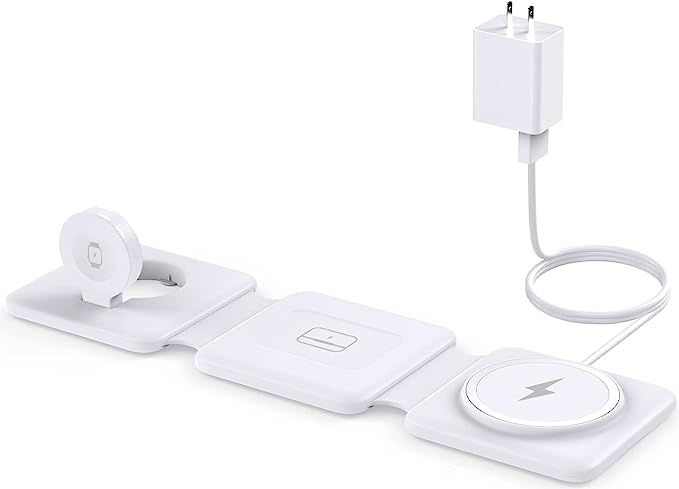 Charging Station for Apple Multiple Devices - 3 in 1 Foldable Wireless Charger Dock - Travel Char... | Amazon (US)