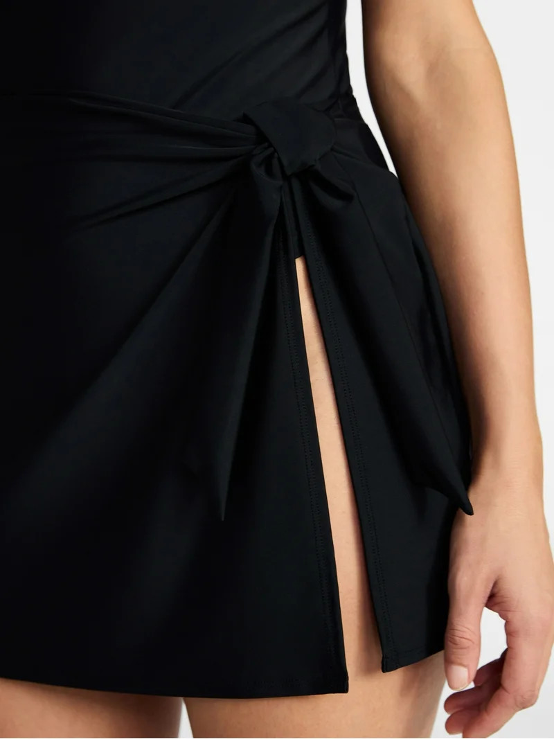 Time and Tru Women's and Women's Plus Size Wrap Swim Dress, Sizes XS-3X | Walmart (US)