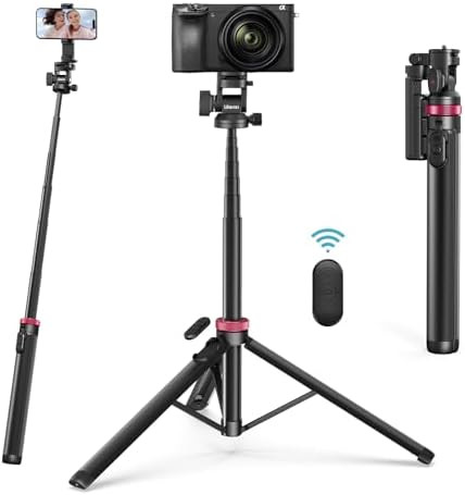 ULANZI MT-78 Extendable Phone Tripod, metal 72.83" Selfie Stick Camera Tripod Stand with 2 in 1 P... | Amazon (US)