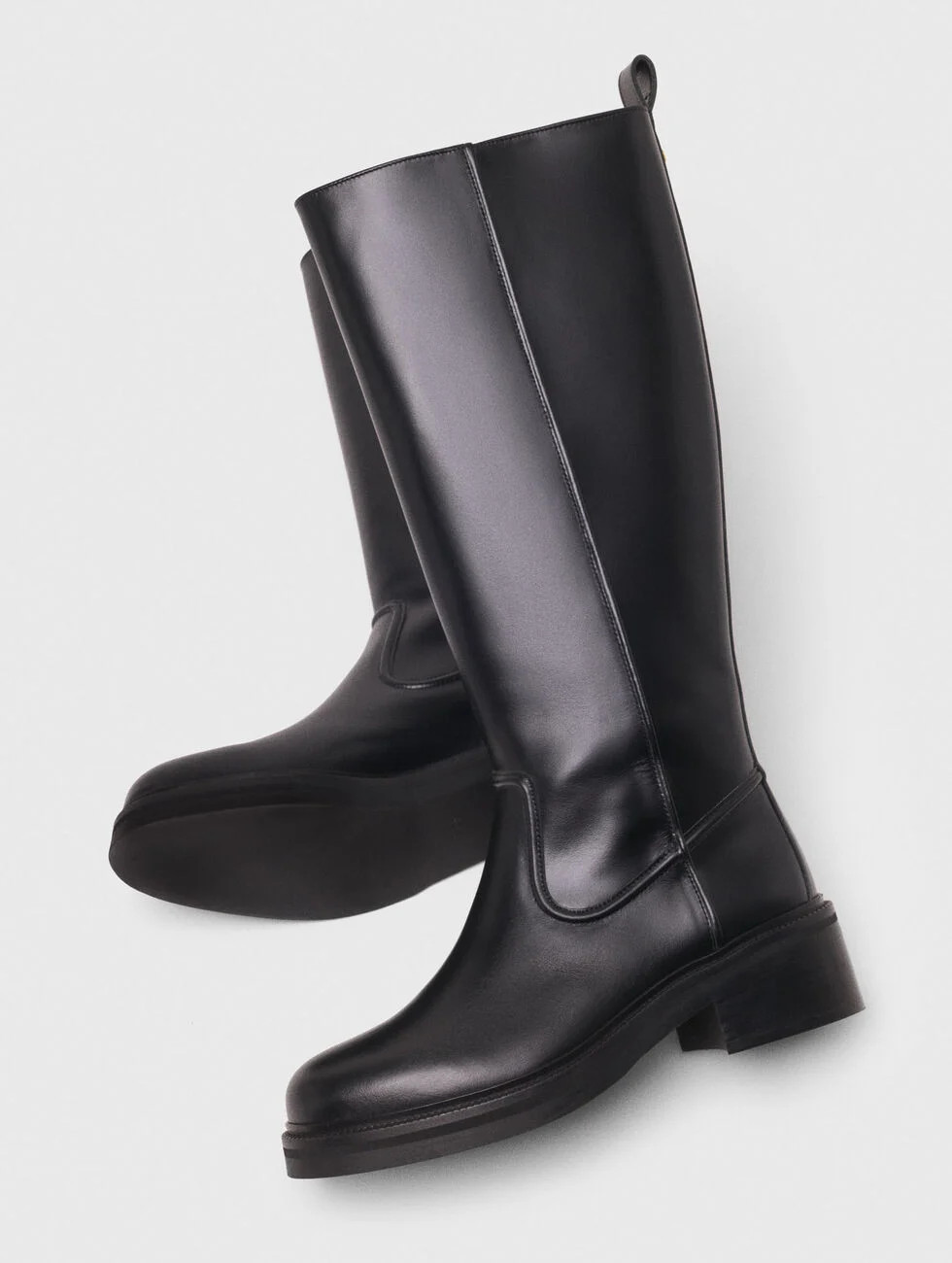 Leather boots Black / Gray for Women | Maje | Maje US