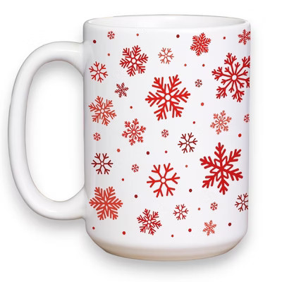 Personalization Mall Christmas Snowflake Coffee Mug 15 oz.- White | Target