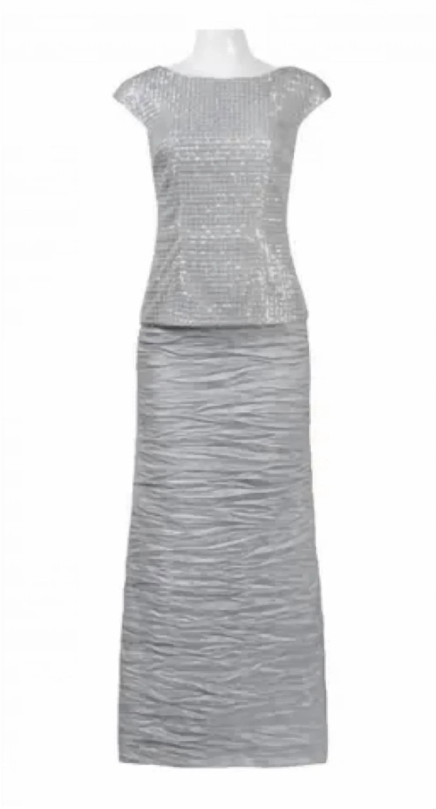 Women's Long Embroidered Wedding Dress In Silver | Shop Simon