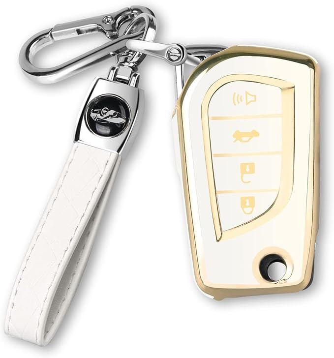 Flip Key Fob Cover for Toyota Fortuner Tundra Camry RAV4 Highlander Challenger, Soft TPU Car Key ... | Amazon (US)