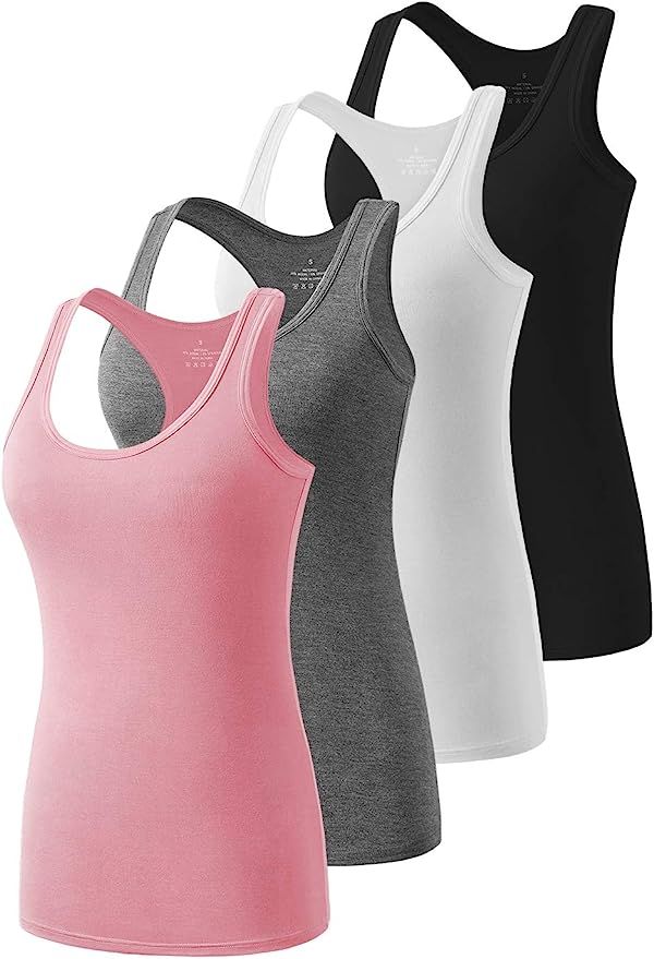 Cosy Pyro Workout Tank Tops for Women Racerback Yoga Tanks Basic Athletic Activewear-4 Packs | Amazon (US)