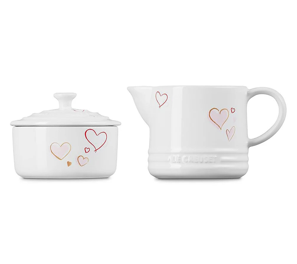 Le Creuset Mon Coeur Signature Cream and Sugar Set | QVC