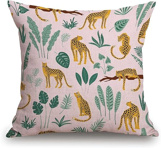 TSSOHU Vintage Cheetah Throw Pillow Cover Patio Furniture Leopard Decorative Cushion Cases Home D... | Amazon (US)