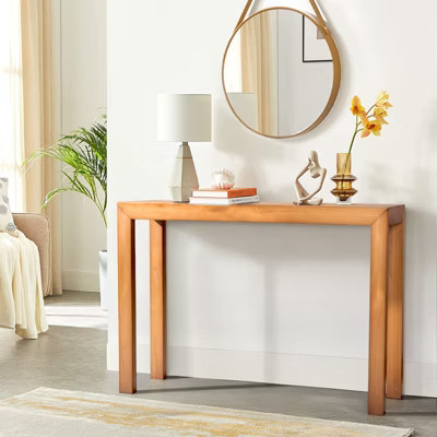 KTMBDW 46 inch Pinewood Entryway Table, Console Table Entrance Table, Narrow Sofa Table for Living Room Entryway Hallway, Light Brown | Target