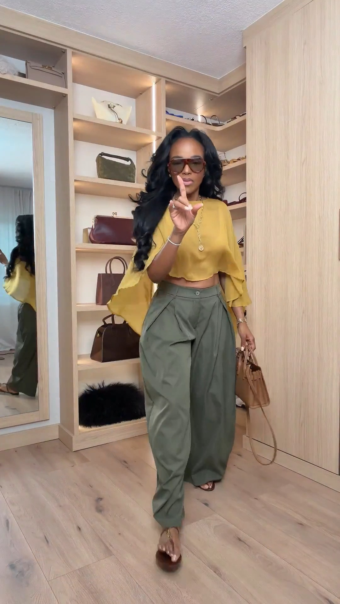 Scroll to shop!! This bold color outfit featuring flowy olive wide-leg trousers paired with a statement yellow top is perfect for brunch, vacation outfits, dinner plans, summer events, or elevated everyday styling.

#LTKTravel #LTKootd #LTKPetite

#LTKootd #LTKdayinmylife #LTKgrwm