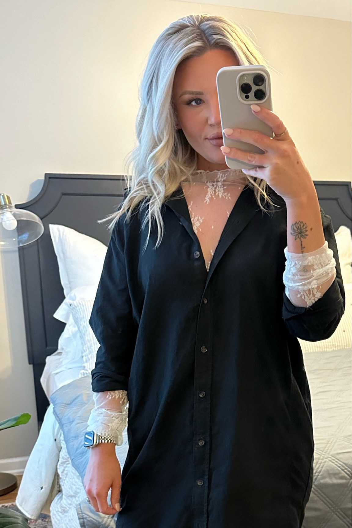 Dress is oversized, wearing a small could have done an XS 
Layering top size medium, could have gotten a small 

#LTKstyletip #LTKbeauty #LTKfindsunder50