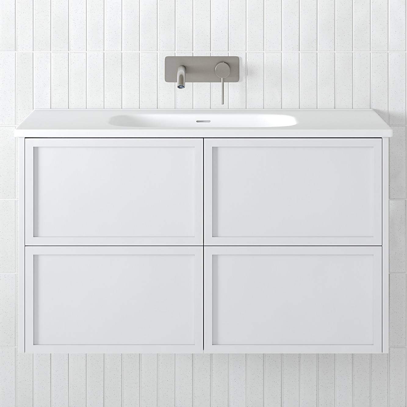 Cali 900mm Wall Hung Single Vanity with Integrated Basin | Temple & Webster AU