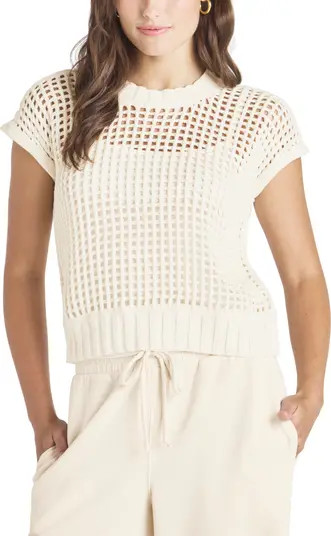 Splendid x Cella Jane Open Stitch Short Sleeve Sweater | Nordstrom | Nordstrom