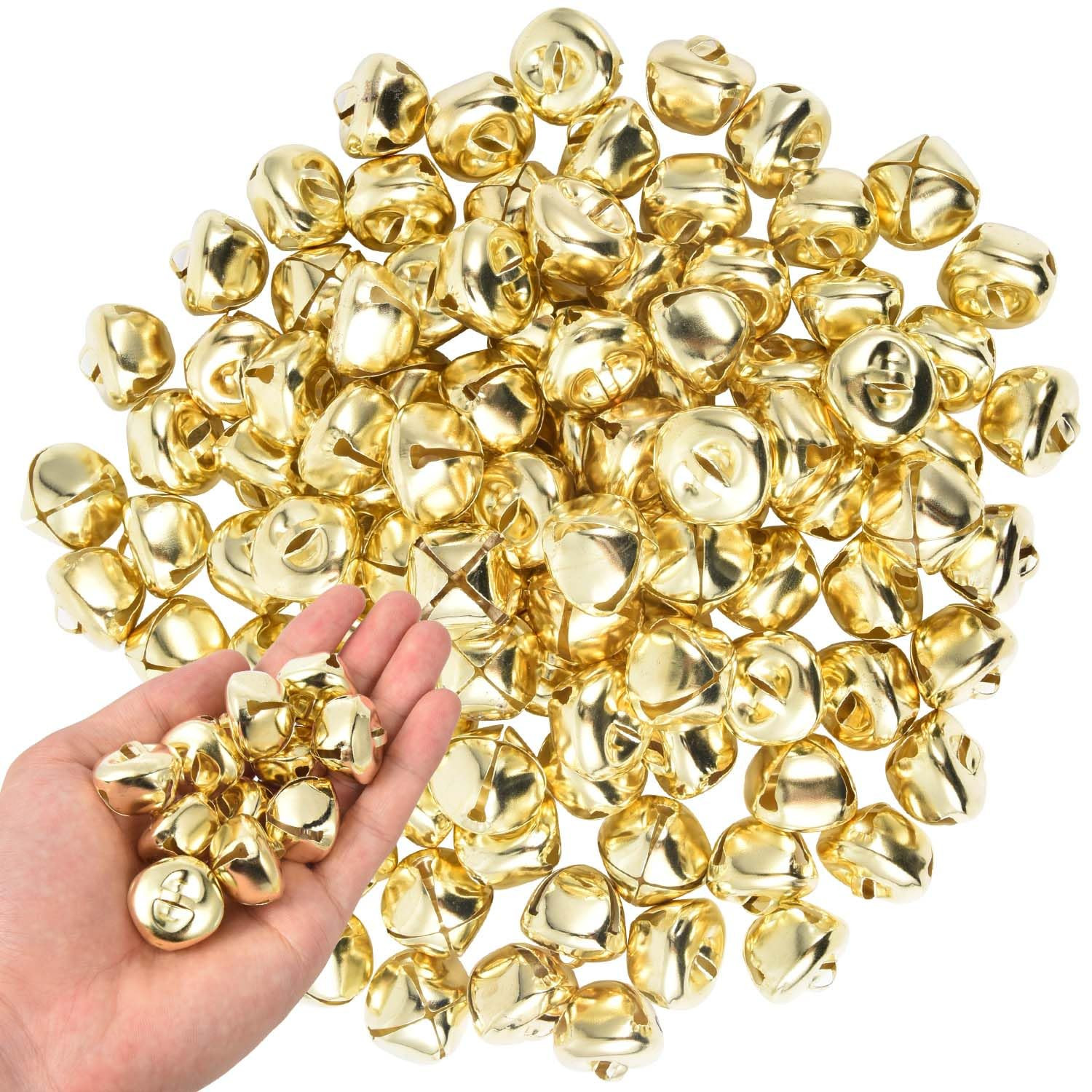 100 Pcs Jingle Bells Bulk, 1 Inch Craft Bells for DIY Christmas Home Decoration (Gold) | Amazon (US)