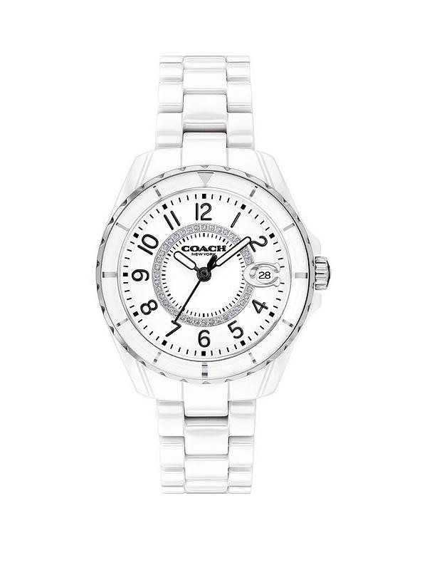 COACH Ladies Coach Preston White Ceramic Watch | Very (UK)