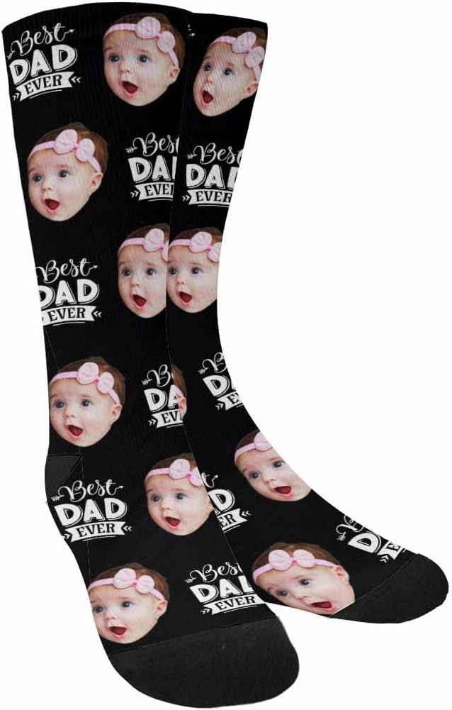Custom Personalized Photo Pet Face Socks, Cat and Dog Tracks Paws Bones Crew Socks with Picture f... | Amazon (US)