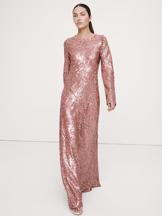 Bias-Cut Sequin Maxi Dress | Banana Republic (US)
