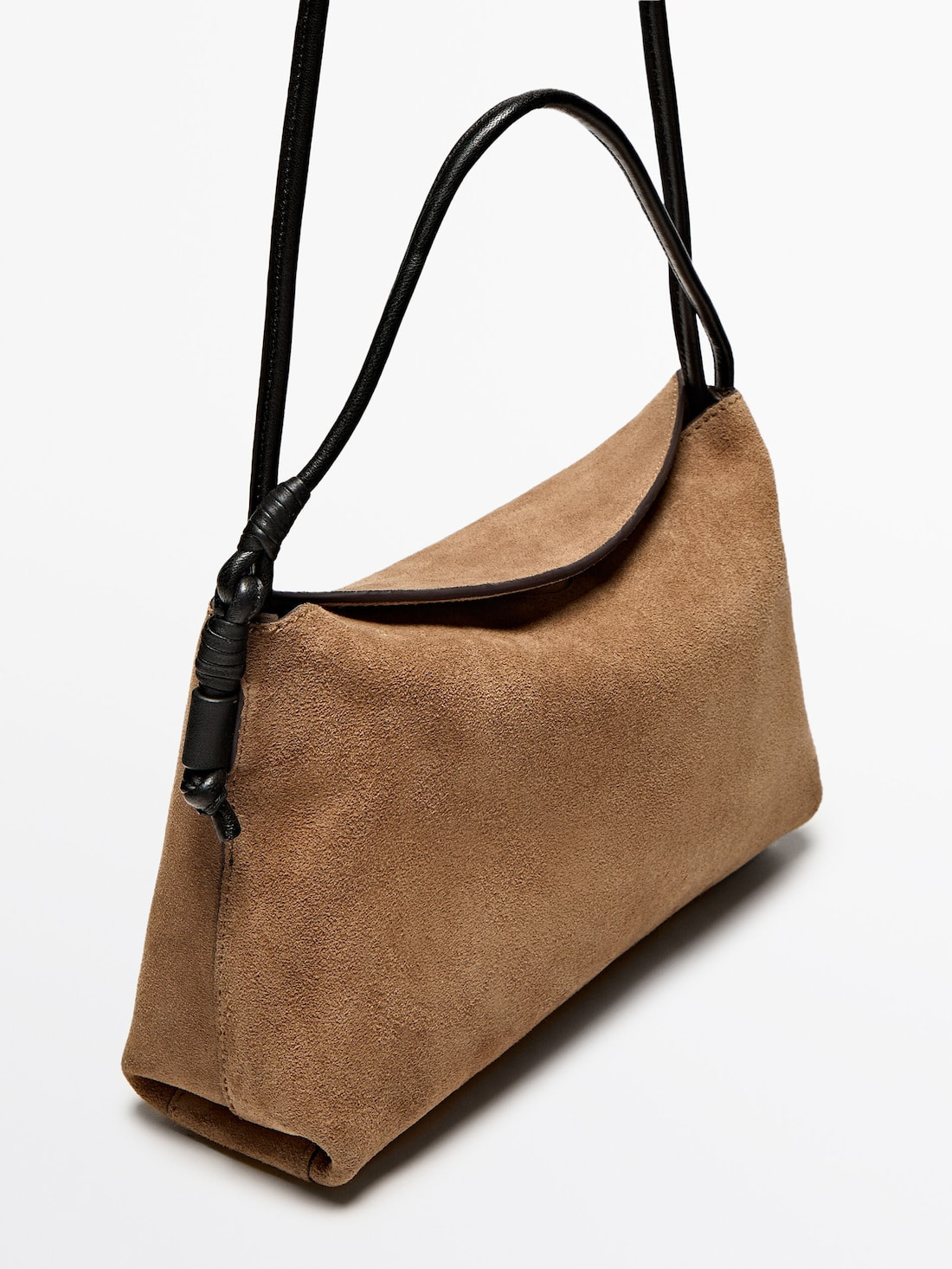 Mini split leather suede bag with knots | Massimo Dutti US