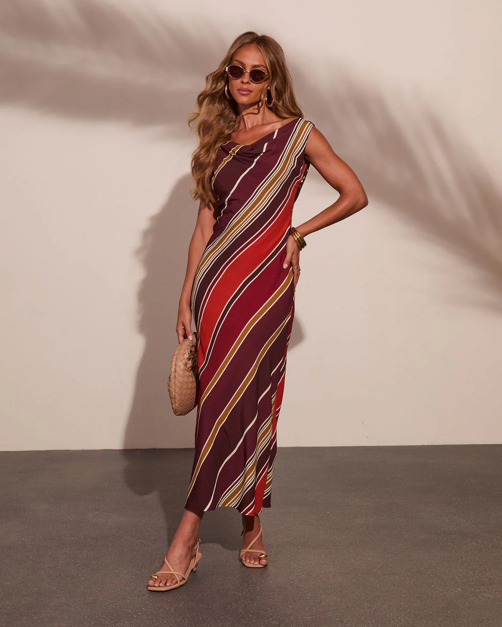 Coastline Calling Striped Cowl Maxi Dress | VICI